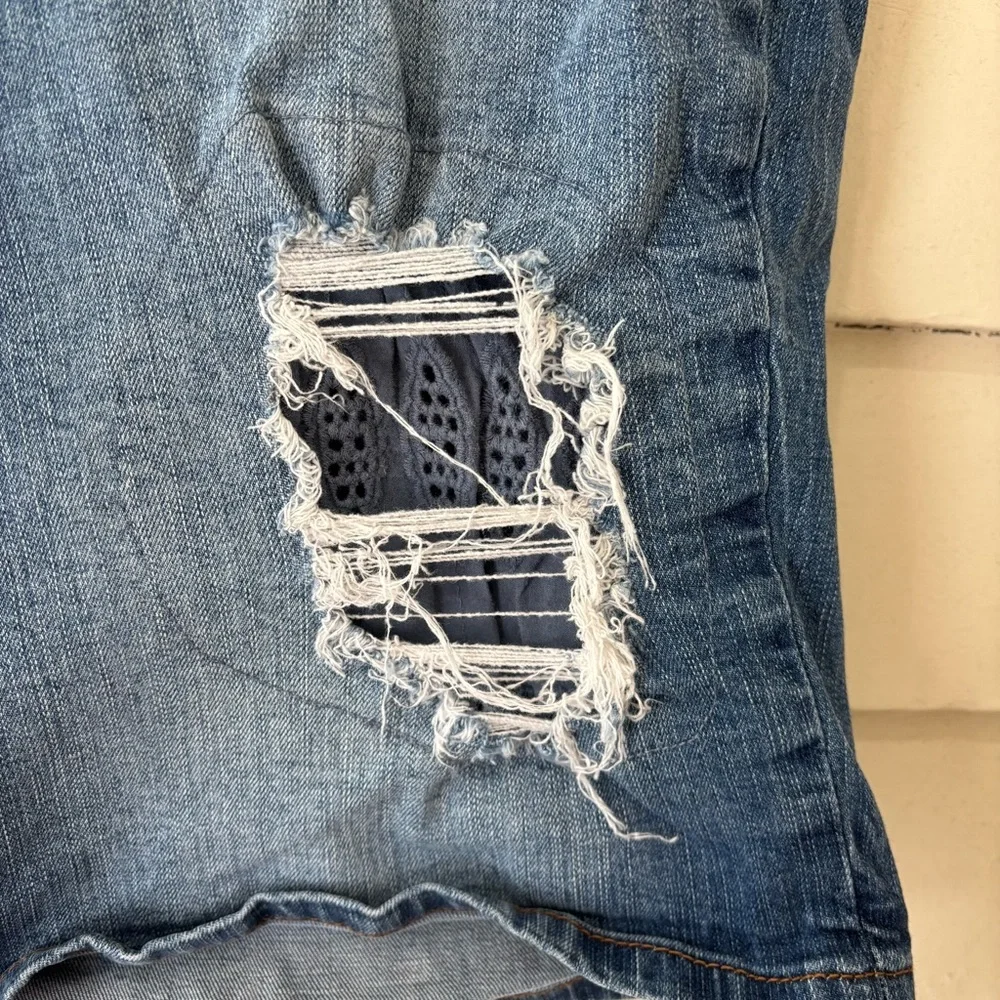 Torrid Plus Size Distressed Long Denim Shorts